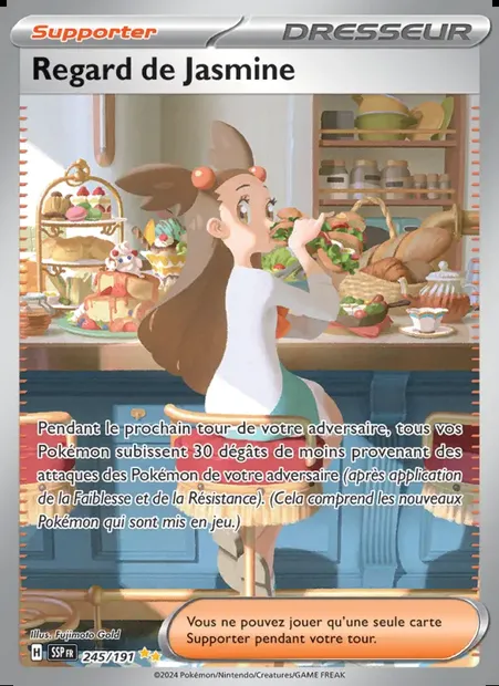 Regard de Jasmine, carte Pokémon SSP 245 — extension Étincelles Déferlantes