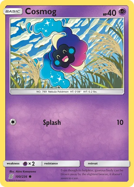 Cosmog, Pokémon card UNM 100 — Unified Minds set