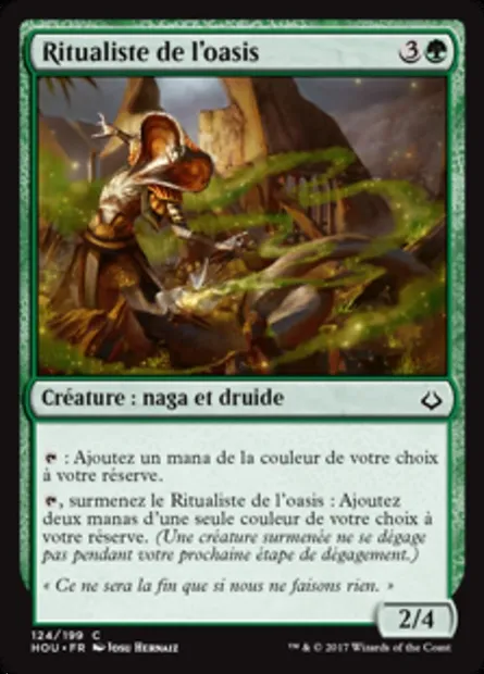 Ritualiste de l'oasis, carte Magic HOU 124 — extension L’âge de la destruction