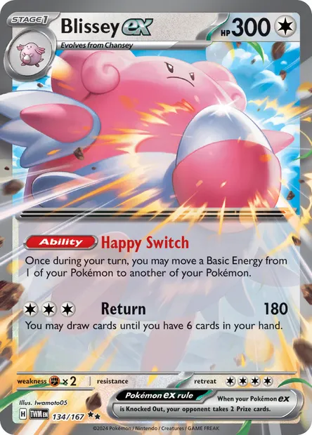 Blissey ex, Pokémon card TWM 134 — Twilight Masquerade set