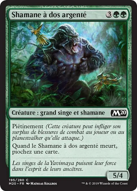 Shamane à dos argenté, carte Magic M20 195 — extension Core Set 2020