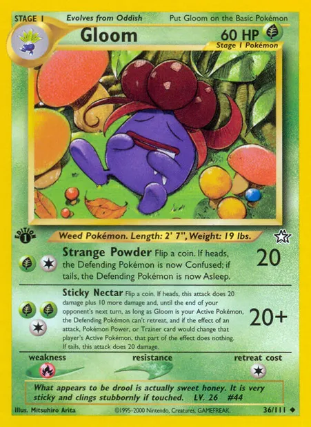 Gloom, Pokémon card NG 36 — Neo Genesis set