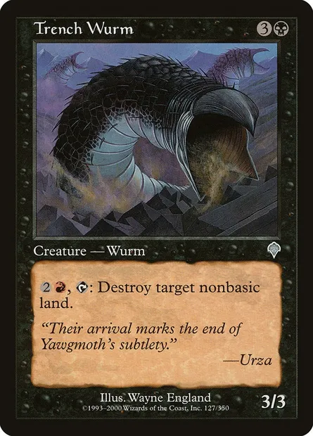 Trench Wurm, Magic card INV 127 — Invasion set