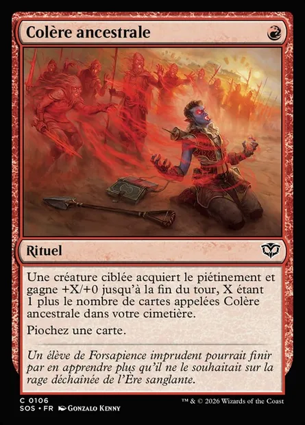 Colère ancestrale, carte Magic SOS 106 — extension Secrets of Strixhaven