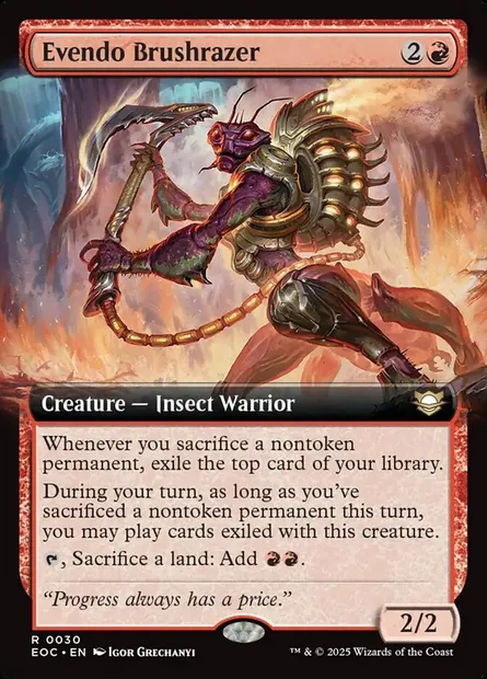 Evendo Brushrazer, Magic card EOC 30 — Edge of Eternities Commander set