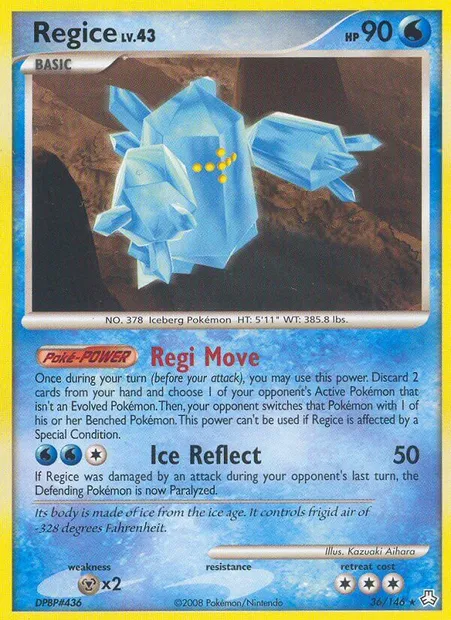 Regice, Pokémon card LA 36 — Legends Awakened set