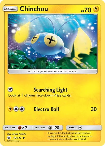 Chinchou, Pokémon card SUM 49 — Sun & Moon set