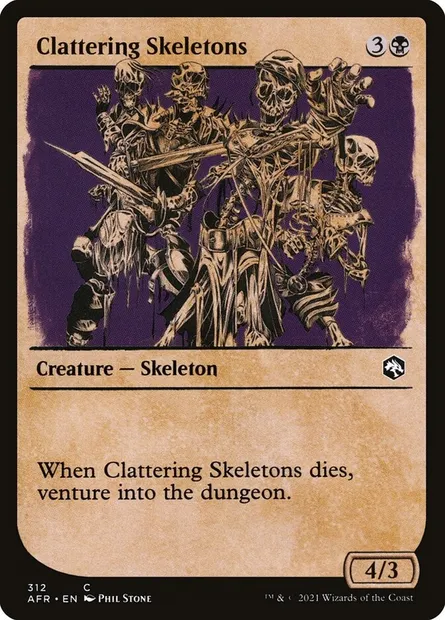 Clattering Skeletons, Magic card AFR 312 — Adventures in the Forgotten Realms set