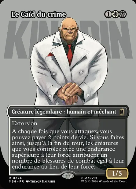 Le Caïd du crime, carte Magic MSH 374 — extension Marvel Super Heroes