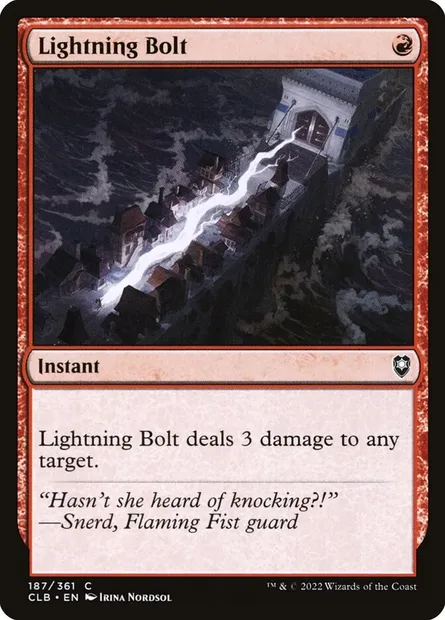 Lightning Bolt, Magic card CLB 187 — Commander Legends: Battle for Baldur's Gate set