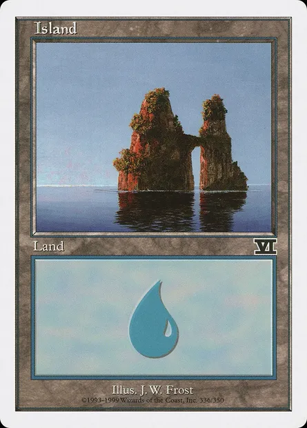 Island, Magic card 6ED 336 — Classic Sixth Edition set