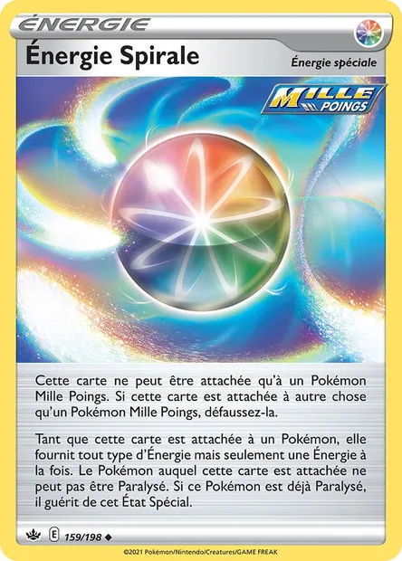 Énergie Spirale, carte Pokémon CRE 159 — extension Règne de Glace