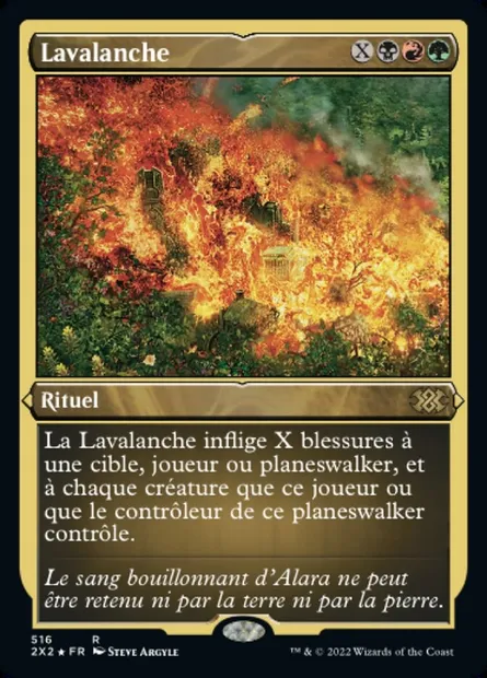 Lavalanche, carte Magic 2X2 516 — extension Double Masters 2022
