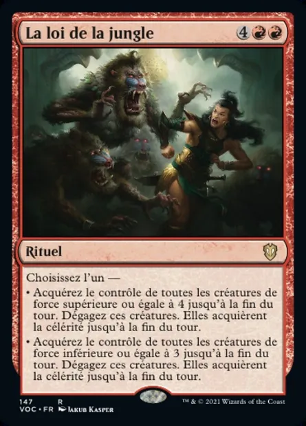 La loi de la jungle, carte Magic VOC 147 — extension Crimson Vow Commander