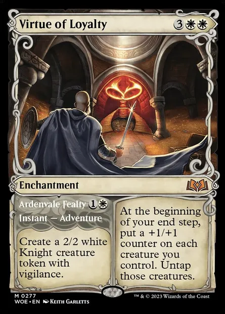 Virtue of Loyalty // Ardenvale Fealty, Magic card WOE 277 — Wilds of Eldraine set