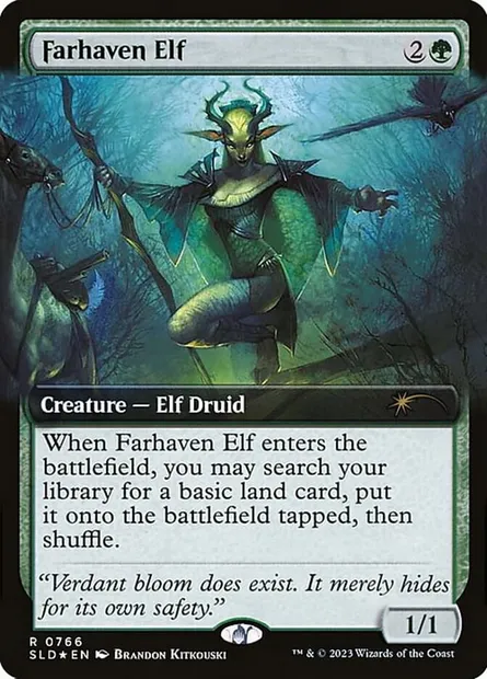 Farhaven Elf, Magic card SLD 766 — Secret Lair Drop set