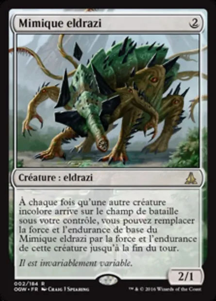 Mimique eldrazi, carte Magic OGW 2 — extension Le serment des Sentinelles