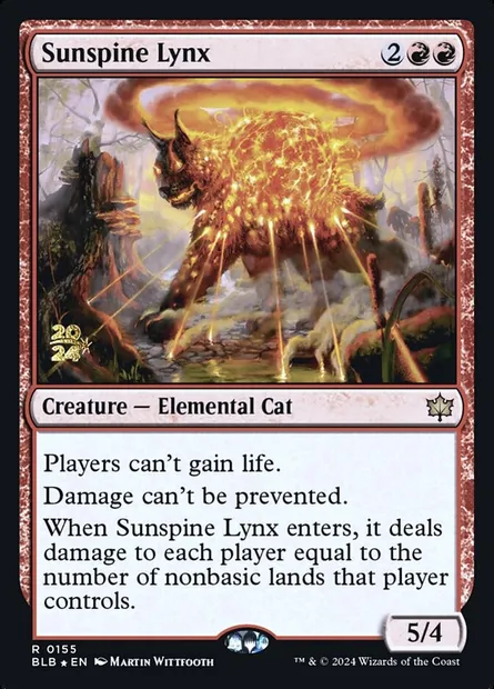 Lynx soléchine, carte Magic PBLB 155s — extension Bloomburrow Promos