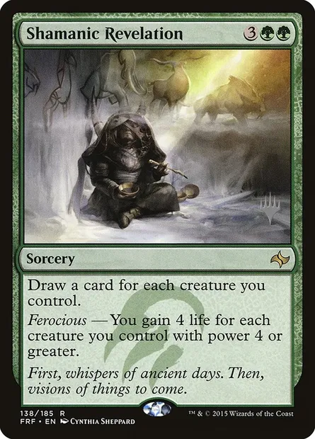Shamanic Revelation, Magic card PFRF 138p — Fate Reforged Promos set