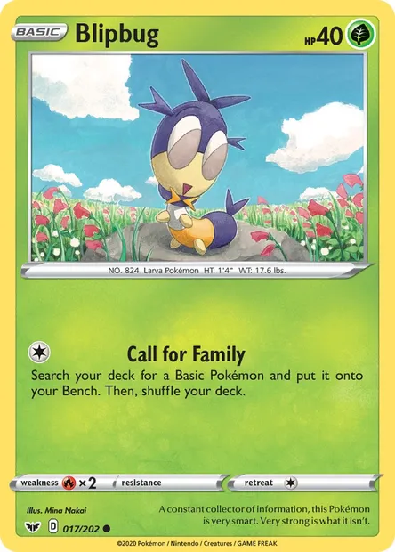 Blipbug, Pokémon card SSH 17 — Sword & Shield set