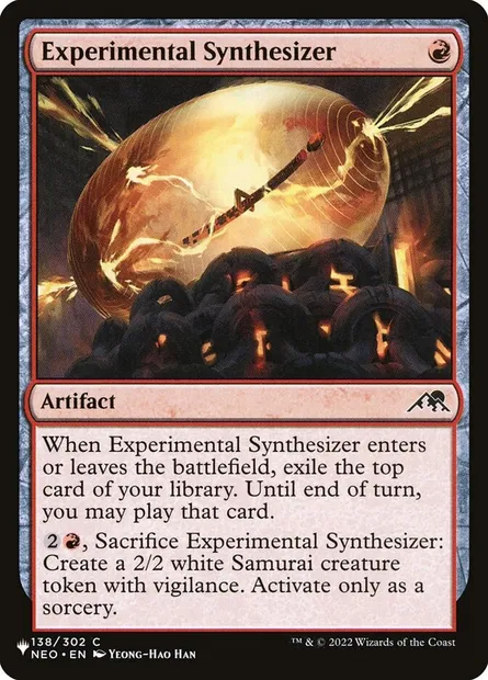 Experimental Synthesizer, Magic card PLST NEO-138 — The List set
