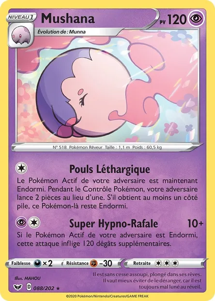 Mushana, carte Pokémon SSH 88 — extension Épée et Bouclier