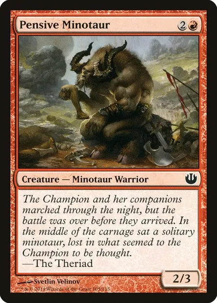 Pensive Minotaur, Magic card JOU 105 — Journey into Nyx set