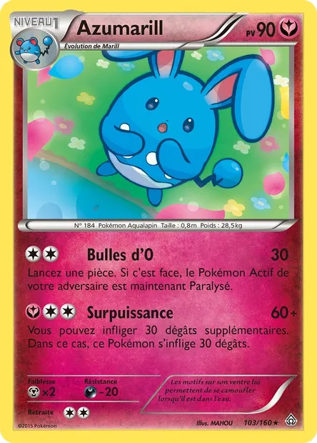 Azumarill, carte Pokémon PRC 103 — extension Primo-Choc