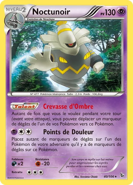 Noctunoir, carte Pokémon FLF 40 — extension Étincelles