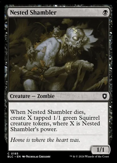 Nested Shambler, Magic card BLC 185 — Bloomburrow Commander set