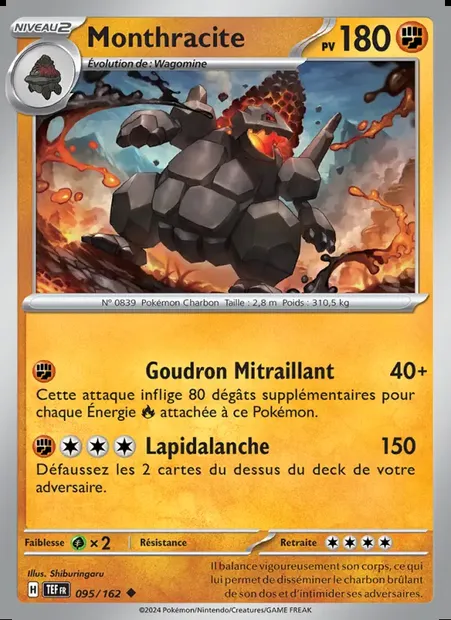 Monthracite, carte Pokémon TEF 095 — extension Forces Temporelles