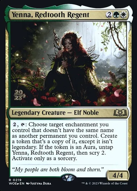 Yenna, Redtooth Regent, Magic card PWOE 219s — Wilds of Eldraine Promos set