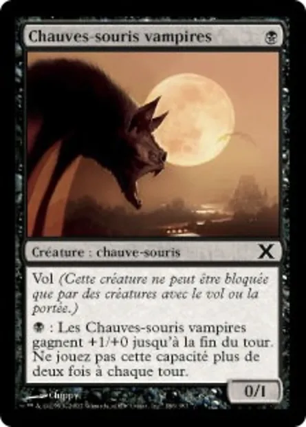 Chauves-souris vampires, carte Magic 10E 186 — extension Dixième édition