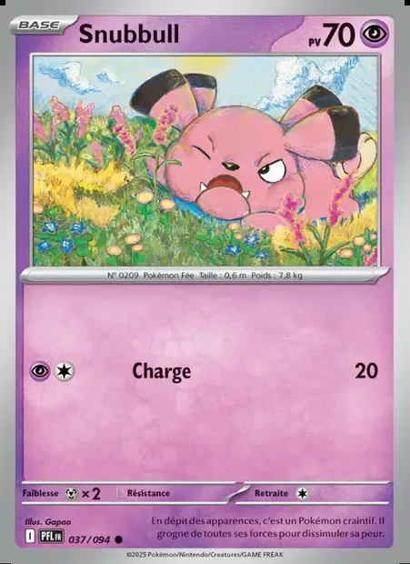 Snubbull, carte Pokémon PFL 037 — extension Flammes Fantasmagoriques