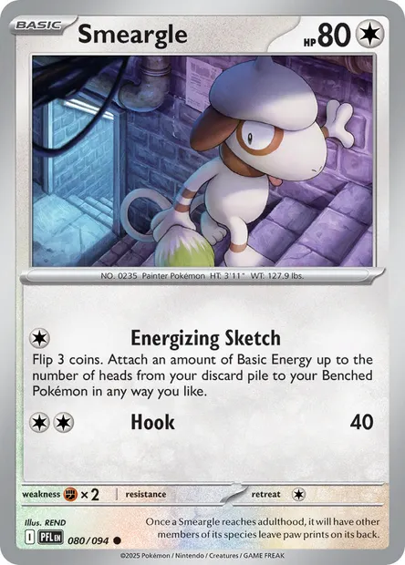 Smeargle, Pokémon card PFL 080 — Phantasmal Flames set