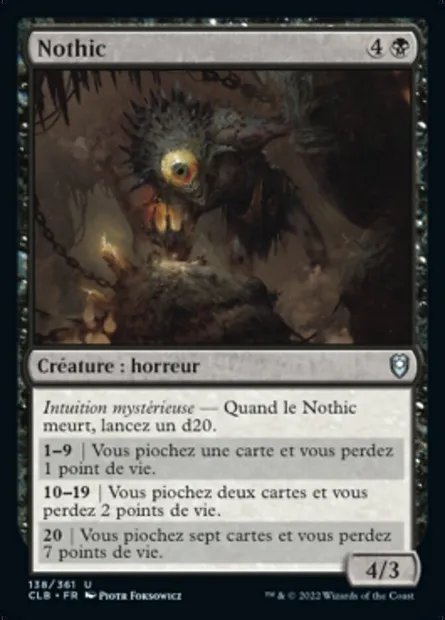Nothic, carte Magic CLB 138 — extension Commander Légendes : la bataille de la Porte de Baldur