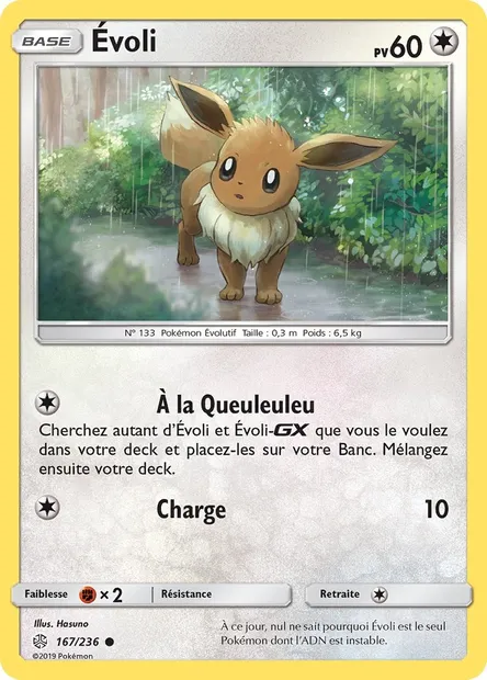 Évoli, carte Pokémon CEC 167 — extension Éclipse Cosmique