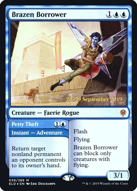 Brazen Borrower // Petty Theft, Magic card PELD 39s — Throne of Eldraine Promos set