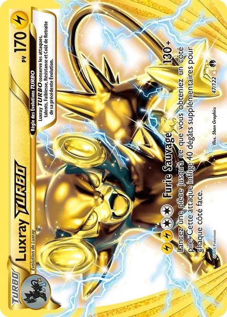 Luxray TURBO, carte Pokémon BKP 47 — extension Rupture Turbo