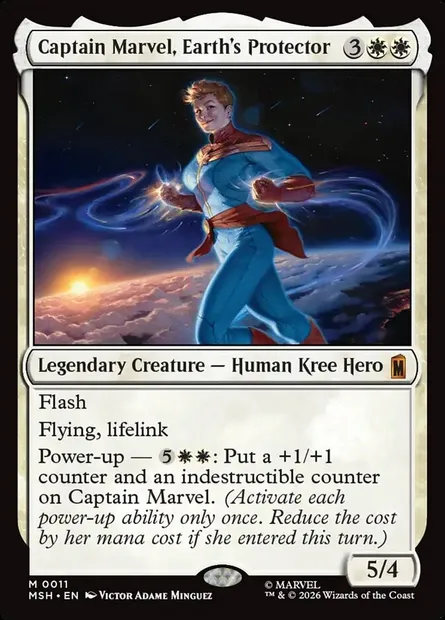 Captain Marvel, Earth's Protector, Magic card MSH 11 — Marvel Super Heroes set
