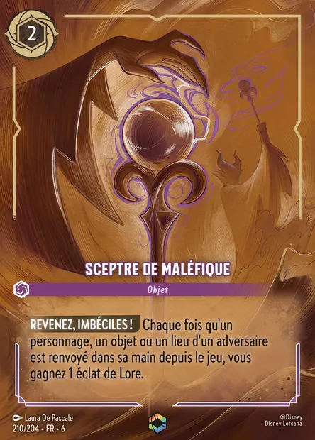 Sceptre de Maléfique, carte Disney Lorcana CH6-210 — extension La Mer Azurite
