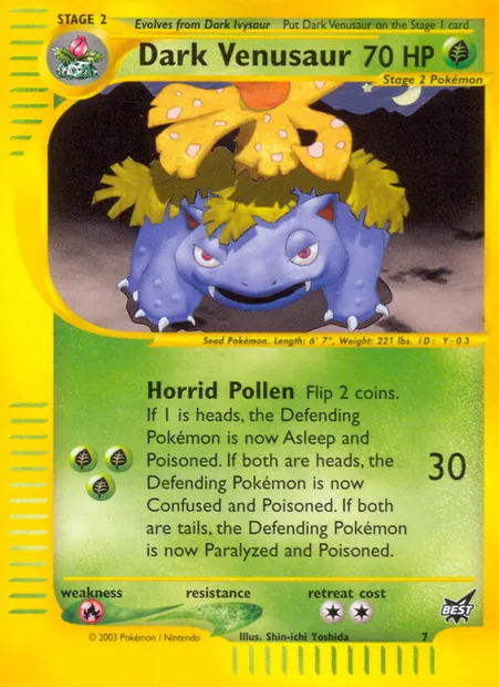 Dark Venusaur, Pokémon card BP 7 — Best of game set