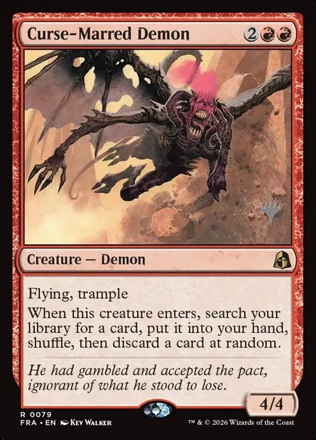 Démon scarifié de malédictions, carte Magic PFRA 79p — extension Reality Fracture Promos