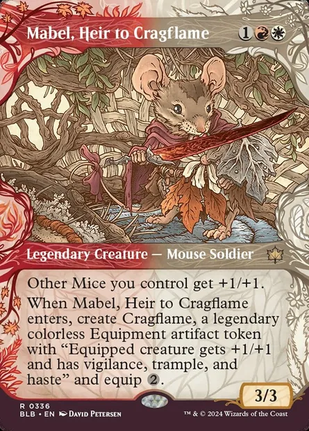 Mabel, Heir to Cragflame, Magic card BLB 336 — Bloomburrow set
