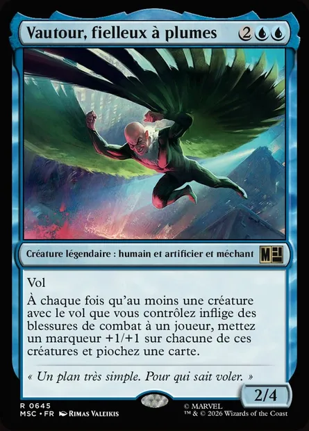 Vautour, fielleux à plumes, carte Magic MSC 645 — extension Marvel Super Heroes Commander