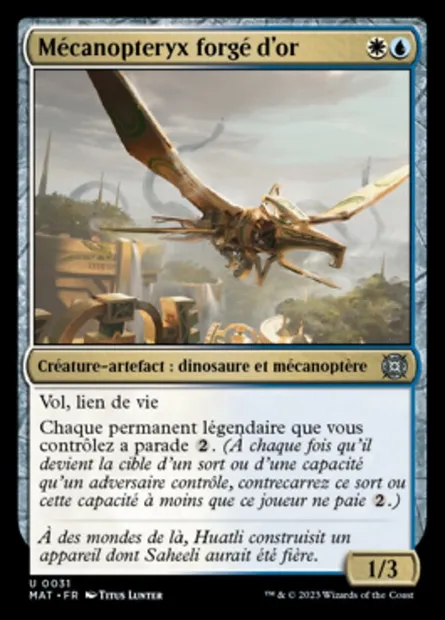 Mécanopteryx forgé d'or, carte Magic MAT 31 — extension L'invasion des machines : le jour d'après