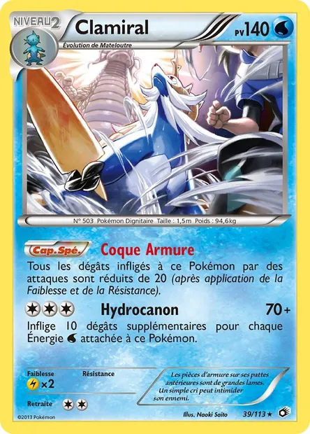 Clamiral, carte Pokémon LTR 39 — extension Legendary Treasures