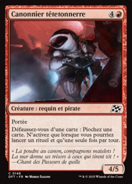 Canonnier têtetonnerre, carte Magic DFT 148 — extension Aetherdrift