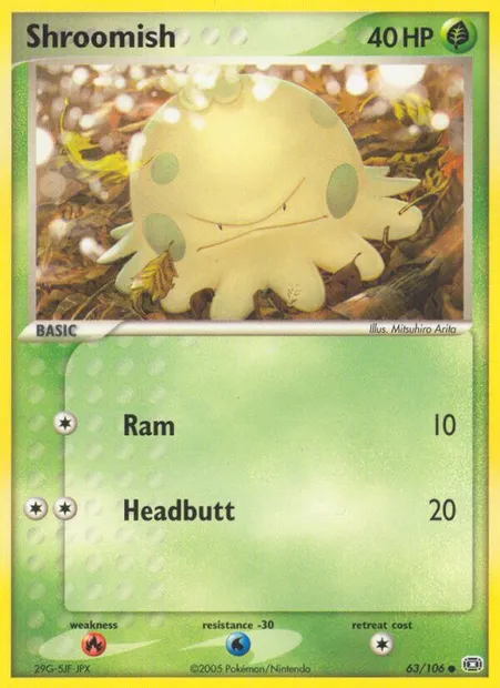 Shroomish, Pokémon card EM 63 — Emerald set