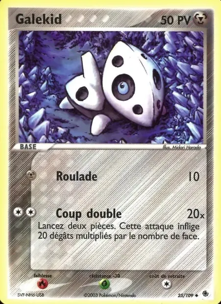 Galekid, carte Pokémon RS 25 — extension EX Rubis & Saphir